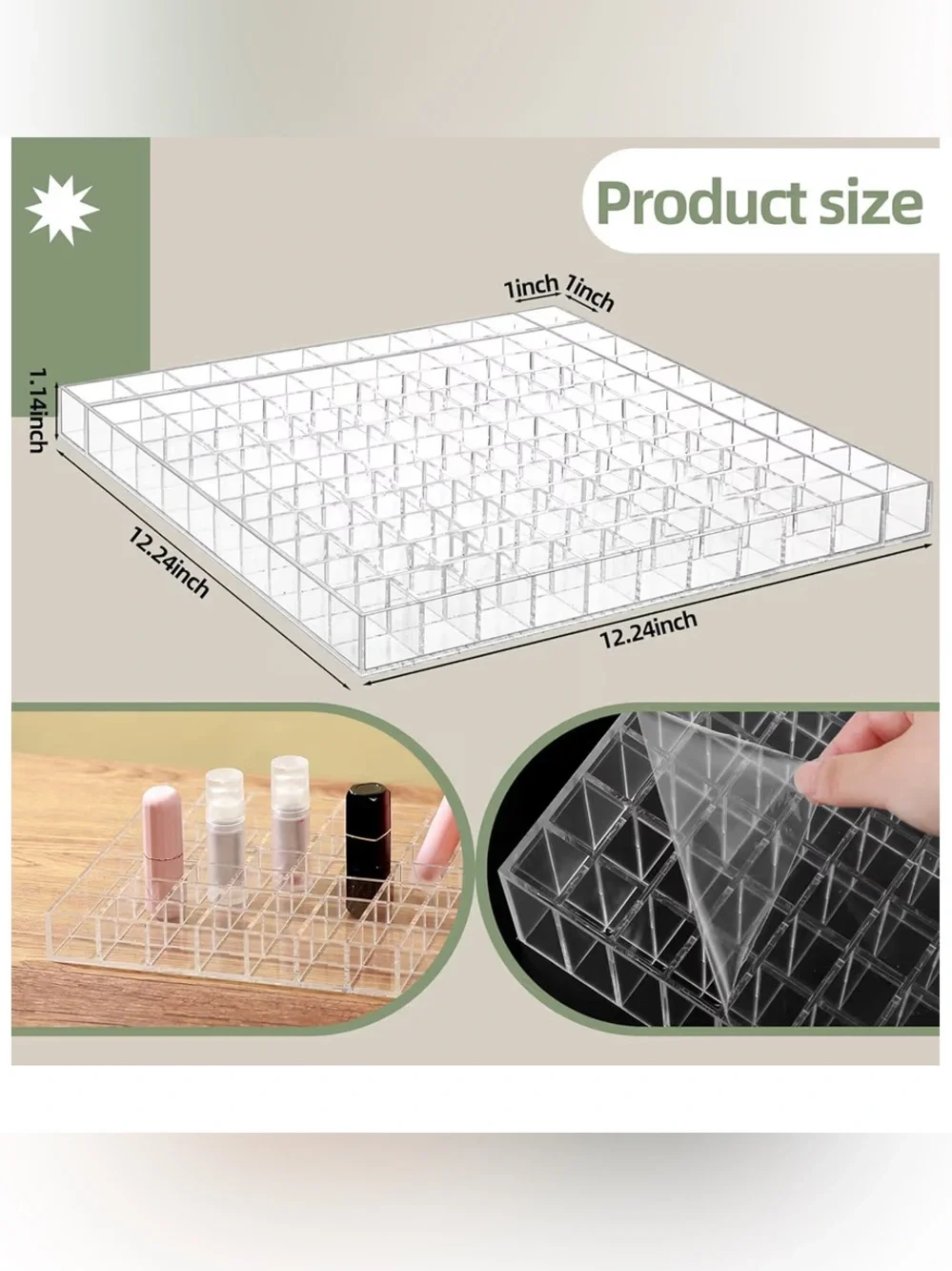 Lipstick Holder Clear Acrylic Organizer Makeup Lip Gloss Organizer